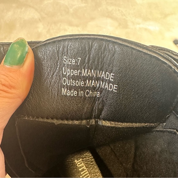 Olivia Miller Black Lace Up Faux Leather Combat Boots Size 7 - Picture 10 of 12